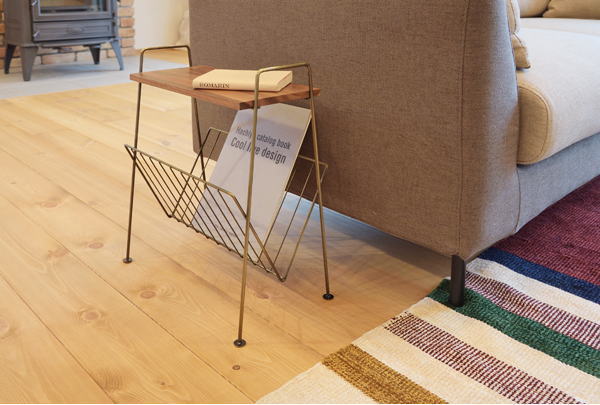 サイドテーブル スチール マガジンラック