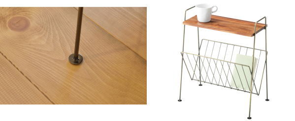 サイドテーブル スチール マガジンラック