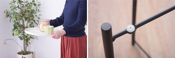 サイドテーブル スチール トレー