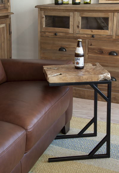 無垢 スチール サイドテーブル