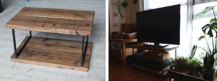 DIYで簡単に棚が作れるアイアンパーツ スクエアシェルフブラケットをTVボード用に製作